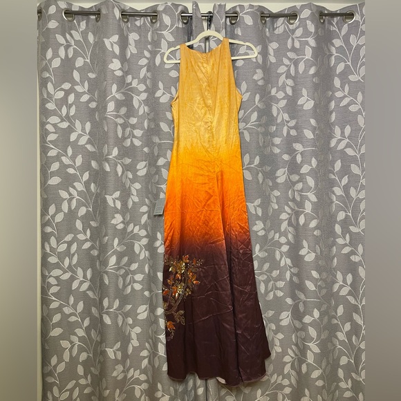 Sani Beaded Satin Gown Dusky Ember - Picture 8 of 8